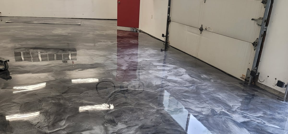 Custom color matching metallic epoxy floor