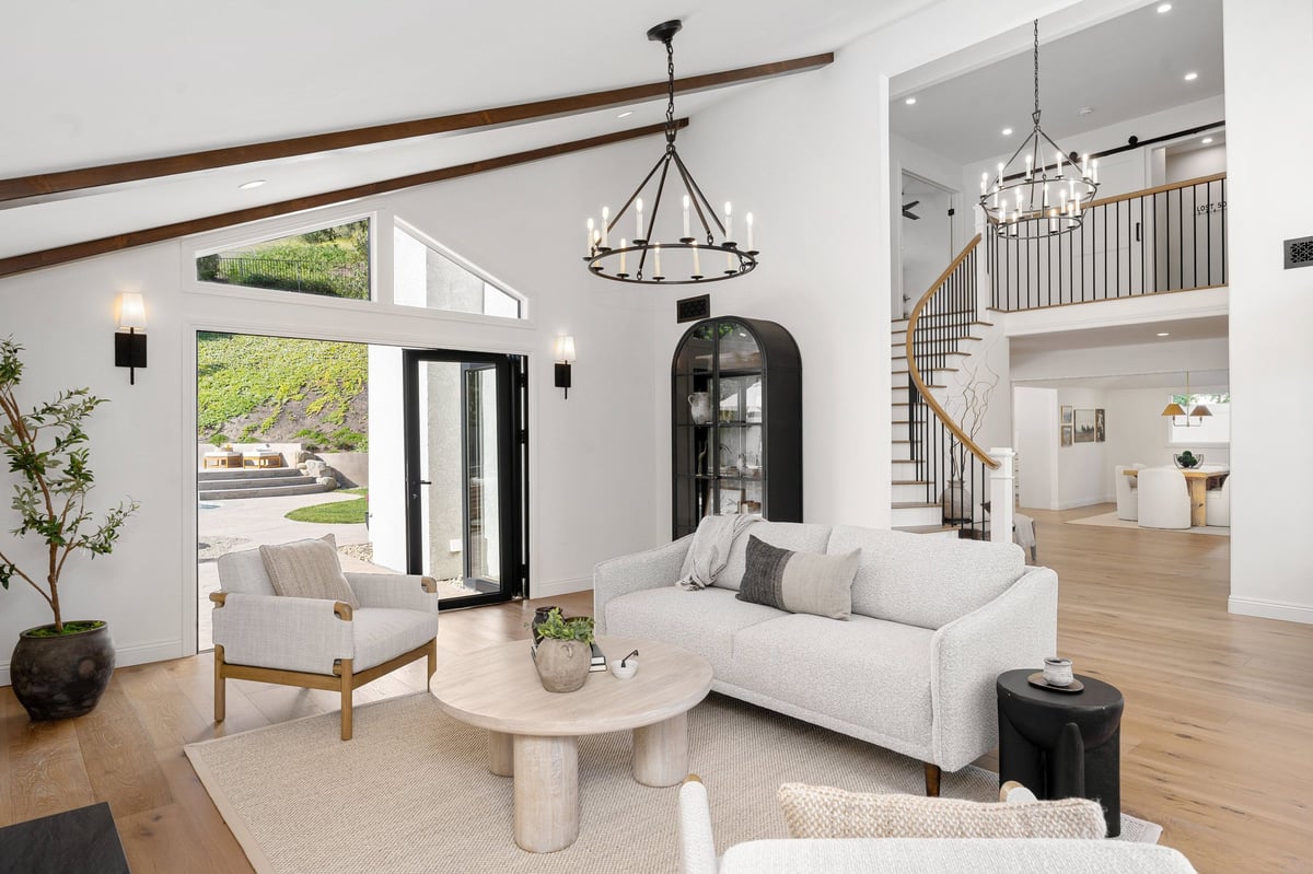 Hardwood floor in modern living room